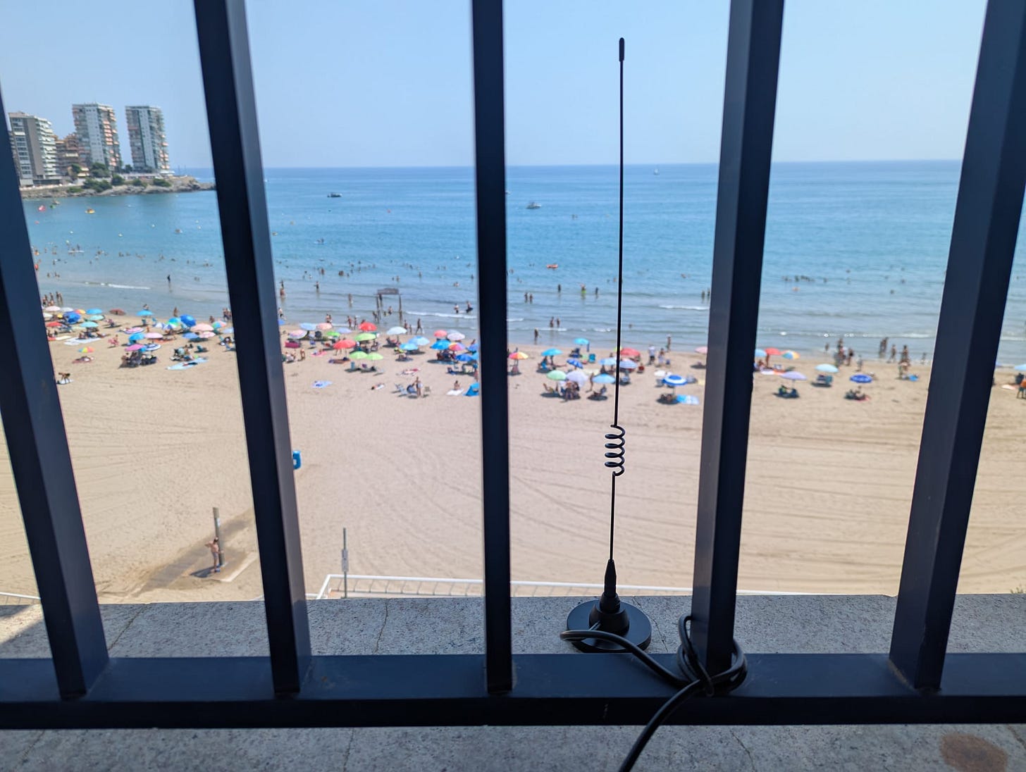 Antenna in place, pending a permanent installation